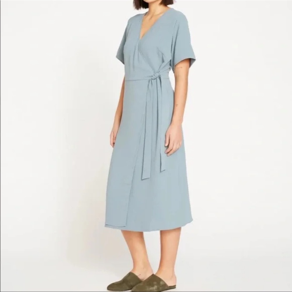 Universal Standard Light Blue Wrap Midi Dress